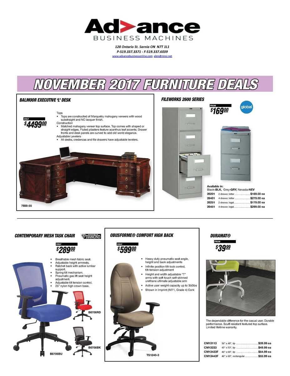 Office Furniture Monthly Feature November 2017