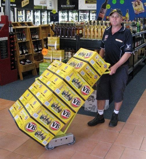 rotacaster hand trucks make life easy for Lakeside Tavern Bottle Shop