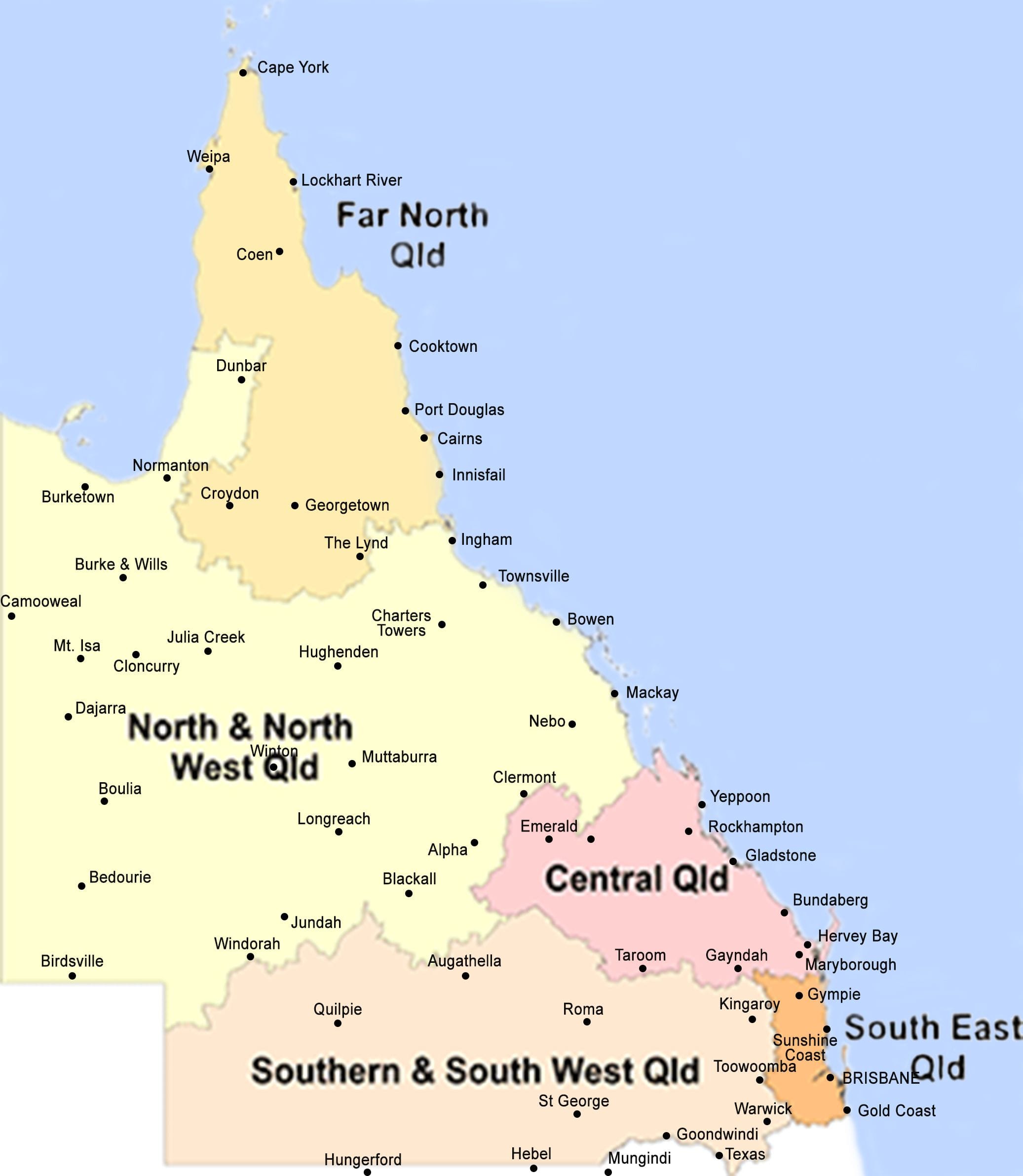 Queensland Map In Australia - World Map
