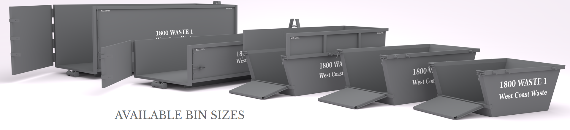 West Coast Waste available bin sizes West Coast Waste available bin sizes
