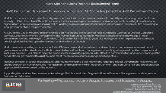 Mark McShane joins AME Recruitment