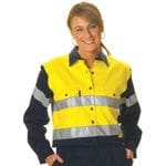 Ladies HiVis Two Tone Drill L/Sleeve Shirt with 3M 8910 R/Tape 