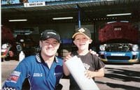 Grant and 3yo Braiden at Barbagallo May 2008 
...Braiden is a huge fan!!!!!! 

