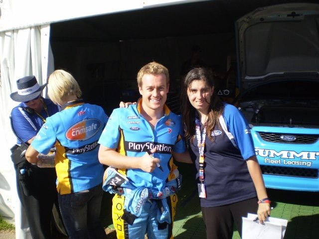 Me with Sarah at the Adelaide Clipsal - 2009