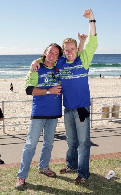 That's me in this photo after plunging out of a helicopter over Bondi Beach for the new Guinness World Record! 