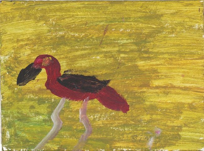 Bird Painting by Cambodian Child.