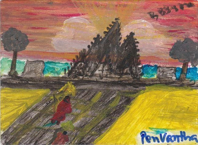 Cambodian Temple by Pen Vantha.  Cambodia