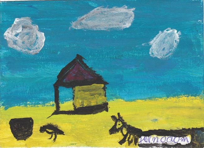 Rural scene by Cambodian child.
