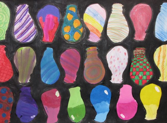 Old fashioned light bulb painting.