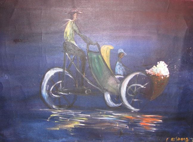 Oil painting by child from Sihanoukville, Cambodia.