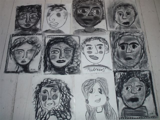 Charcoal drawing by Melbourne children.