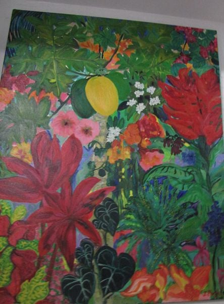 Painting  of Tropical Garden.
Size 5 ft. X 4 Ft.