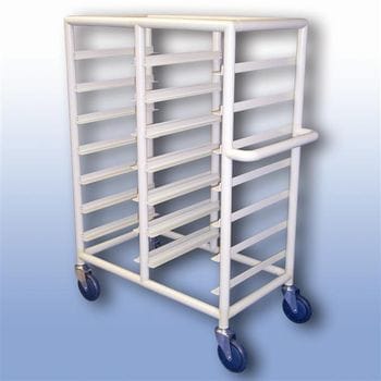 Double Bay 14 x Tray service trolley with Recessed top
