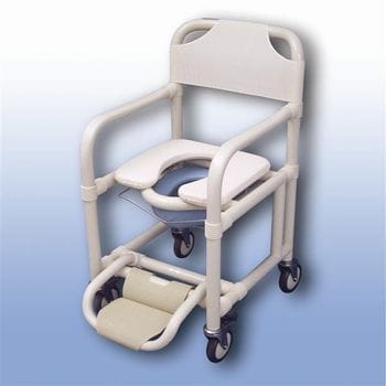 Standard mobile shower chair with pan/pan holder