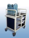 2 Bay Enclosed single urn trolley with trays and tubs