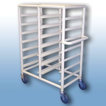 Double Bay 14 x Tray service trolley with open top 