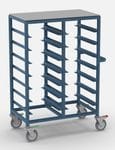 Double Bay 14 x Tray service trolley with solid top