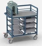 2 Bay Single Urn Trolley with trays and tubs