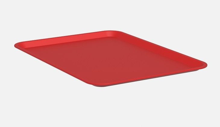 Polymedic Flat Tray Red Large 550mm x 400mm