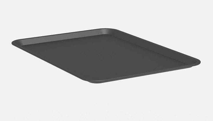 Polymedic Flat Tray Black Large 550mm x 400mm
