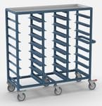 Triple Bay 24 x Tray service trolley with recessed top