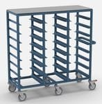 Triple Bay 24 x Tray service trolley with solid top