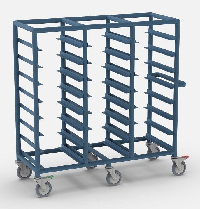 Triple Bay 24 x Tray service trolley with No Top