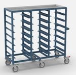 Triple Bay 21 x Tray service trolley with recessed top