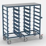 Triple Bay 21 x Tray service trolley with solid top