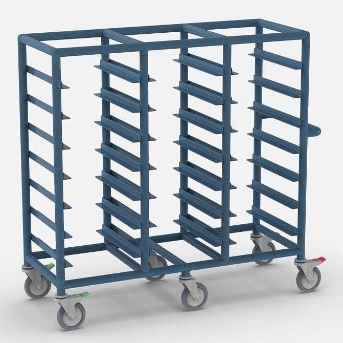Triple Bay 21 x Tray service trolley with No Top