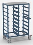 Double Bay 16 x tray service trolley with solid Top