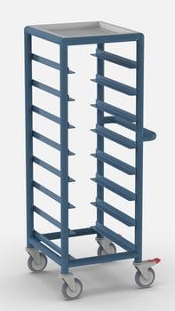 Single Bay 8 x Tray service trolley with recessed top