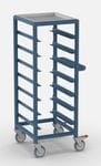 Single Bay 7 x Tray service trolley with Recessed Top