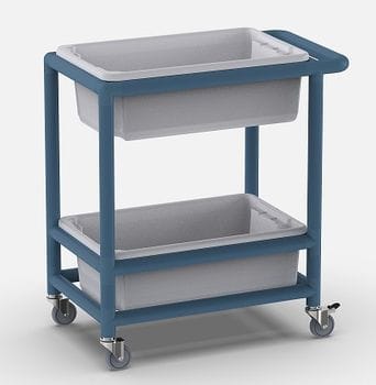Utility trolley (2 x shelf with containers)