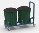 Double 75Litre Bin dolly with handle