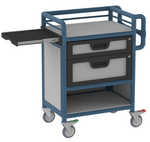 Lockable 2 draw trolley with Slide Out Table