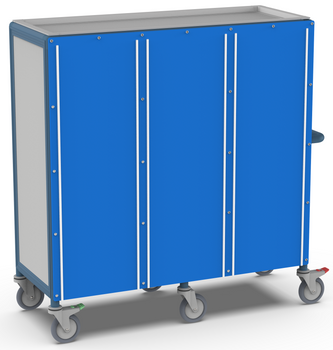 Triple Bay 24 x Enclosed tray service trolley with thermal door covers
