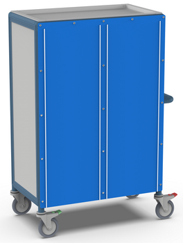 Double Bay 16 x Enclosed tray service trolley with thermal door covers