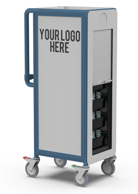 Logo Lockable Mobile Phone Trolley.